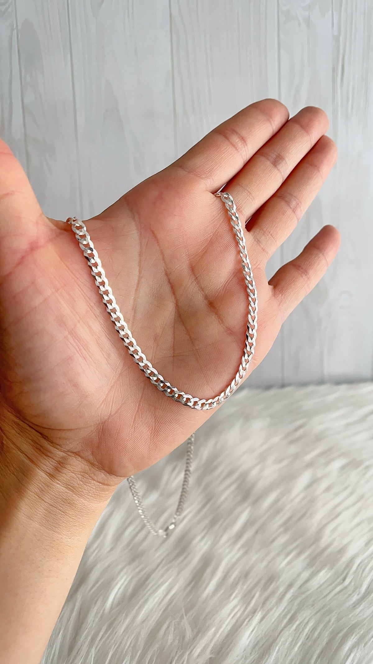 Cadena 60cm y 70cm Barbada Plana -  Plata 925
