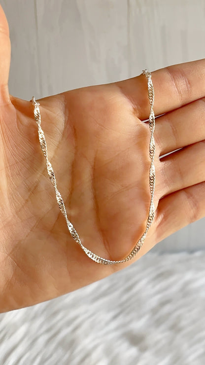 Cadena 40cm, 50cm y 60cm Singapur - Plata 925