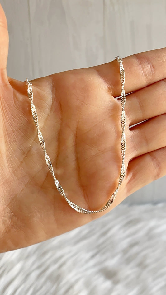 Cadena 40cm, 50cm y 60cm Singapur - Plata 925