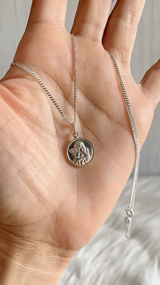 Cadena 45cm con Angelito 1.4cm- Plata 925
