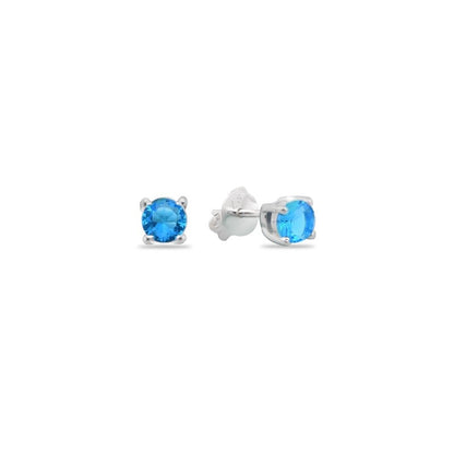 Zarcillos Zircones Cuadrados 3mm - Plata 925