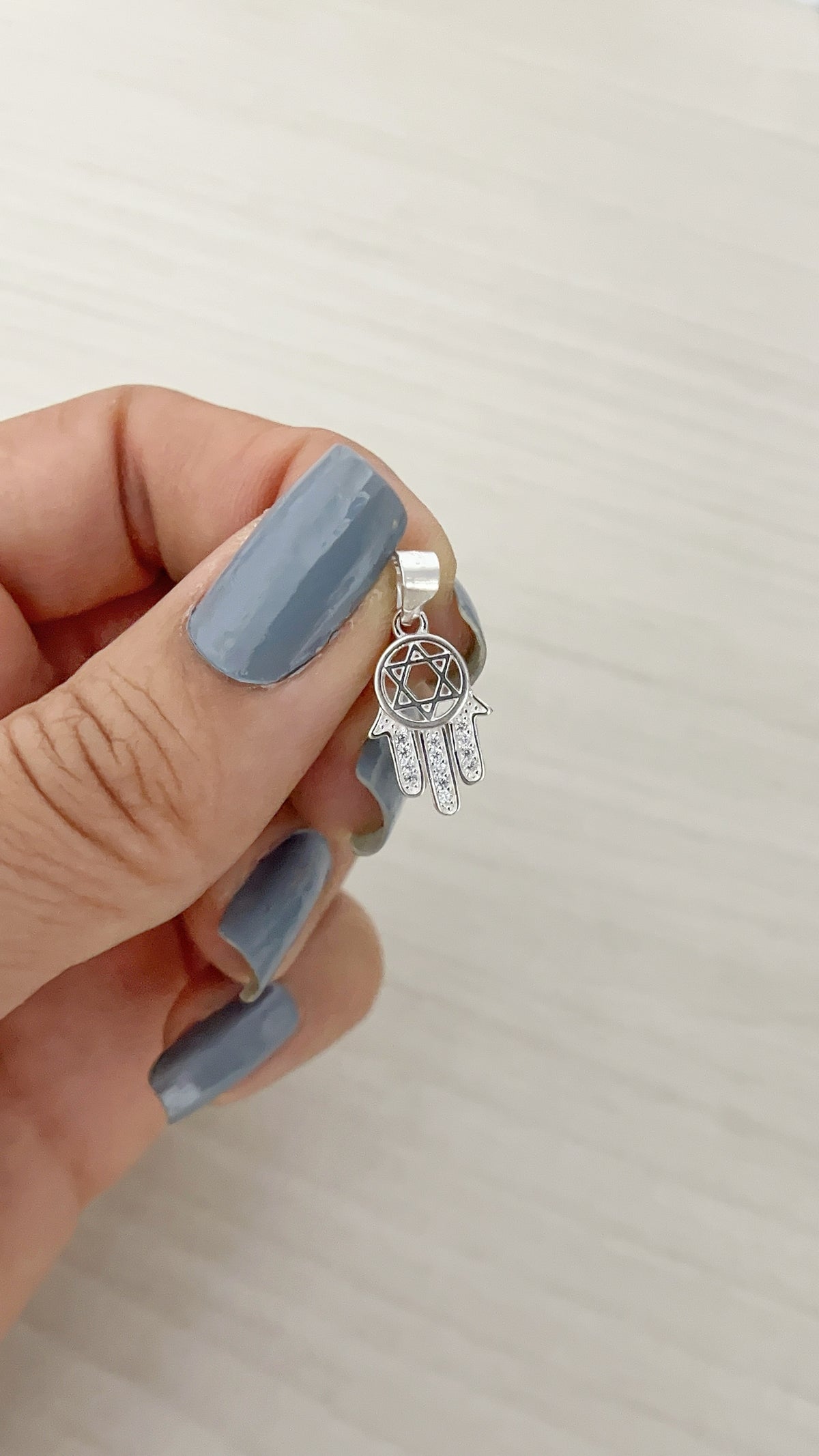 Dije Mano de Fátima con Estrella de David 1,5cm - Plata 925