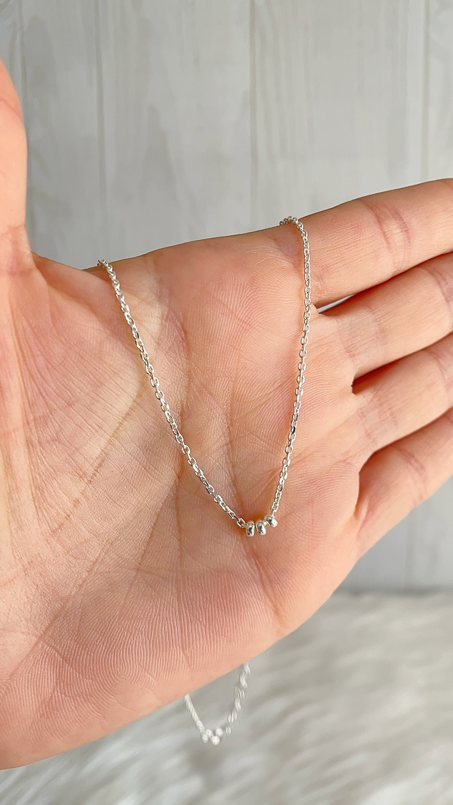Gargantilla 3 Bolitas 45cm Ajustable - Plata 925