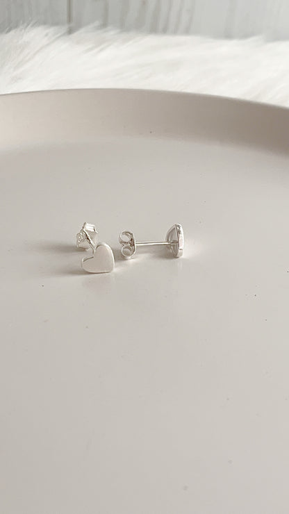 Zarcillos Corazones 7mm - Plata 925