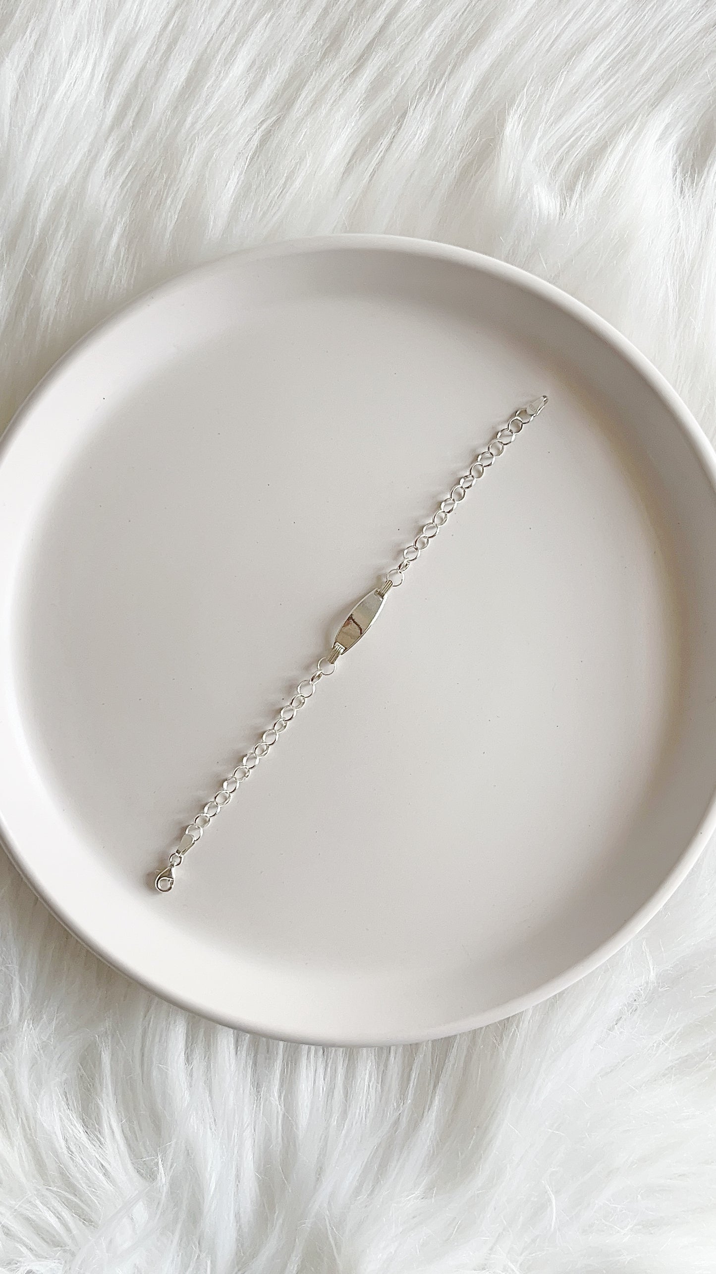 Esclava Placa Ovalada con aros 15,4cm - Plata 925