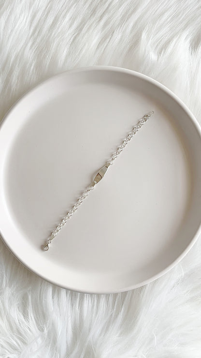 Esclava Placa Ovalada con aros 15,4cm - Plata 925
