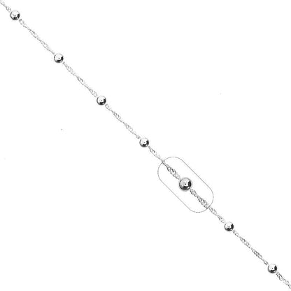 Cadena Tejido Singapur con Bolita Lisa  4mm 40cm - Plata 925