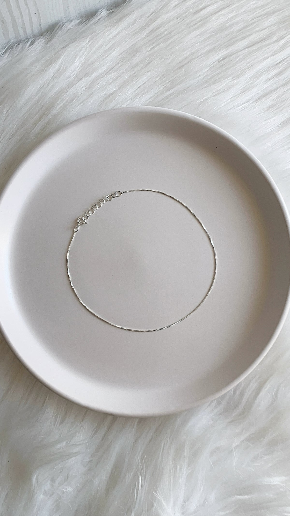 Tobillera tejido Veneciana 29cm Ajustable - Plata 925