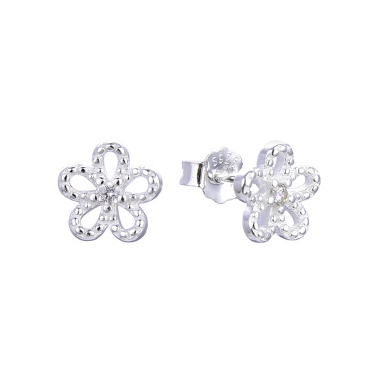 Zarcillos Flores Plata 925