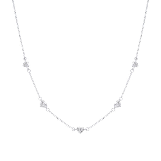 Choker Corazones 40cm Plata 925
