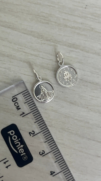 Dije Virgen de la Milagrosa Ovalada Plata 925