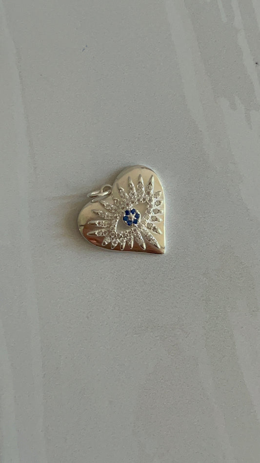 Dije Corazón de Ojo 1,8cm - Plata 925