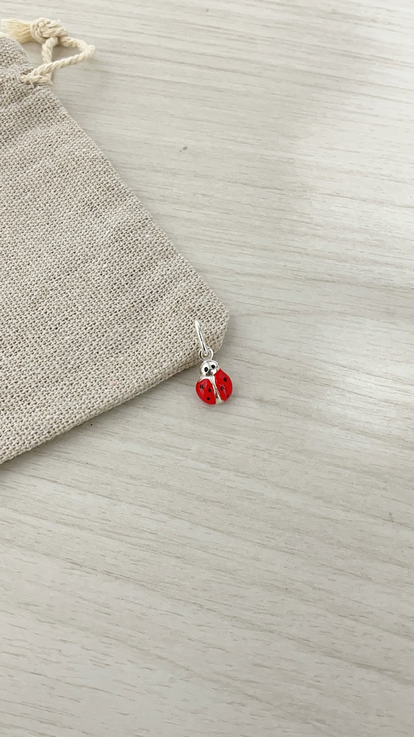 Dije Mariquita 1cm - Plata 925