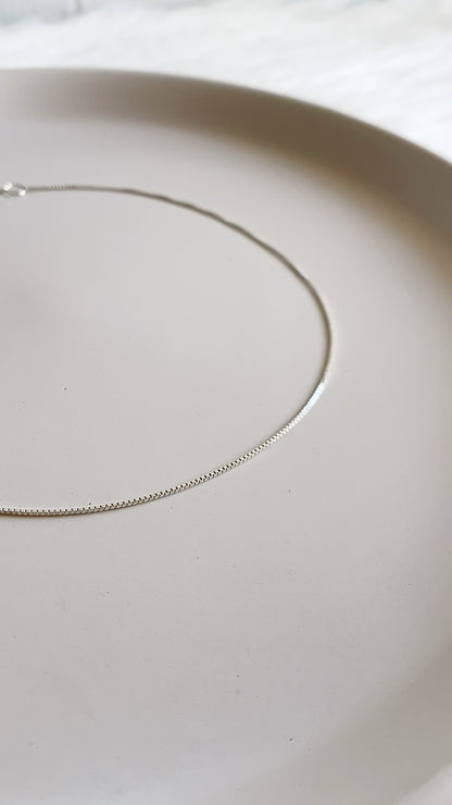 Tobillera tejido Veneciana 29cm Ajustable - Plata 925