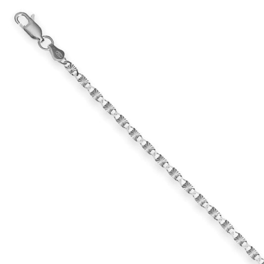 Cadena tejido espejo rayado 2mm 50cm