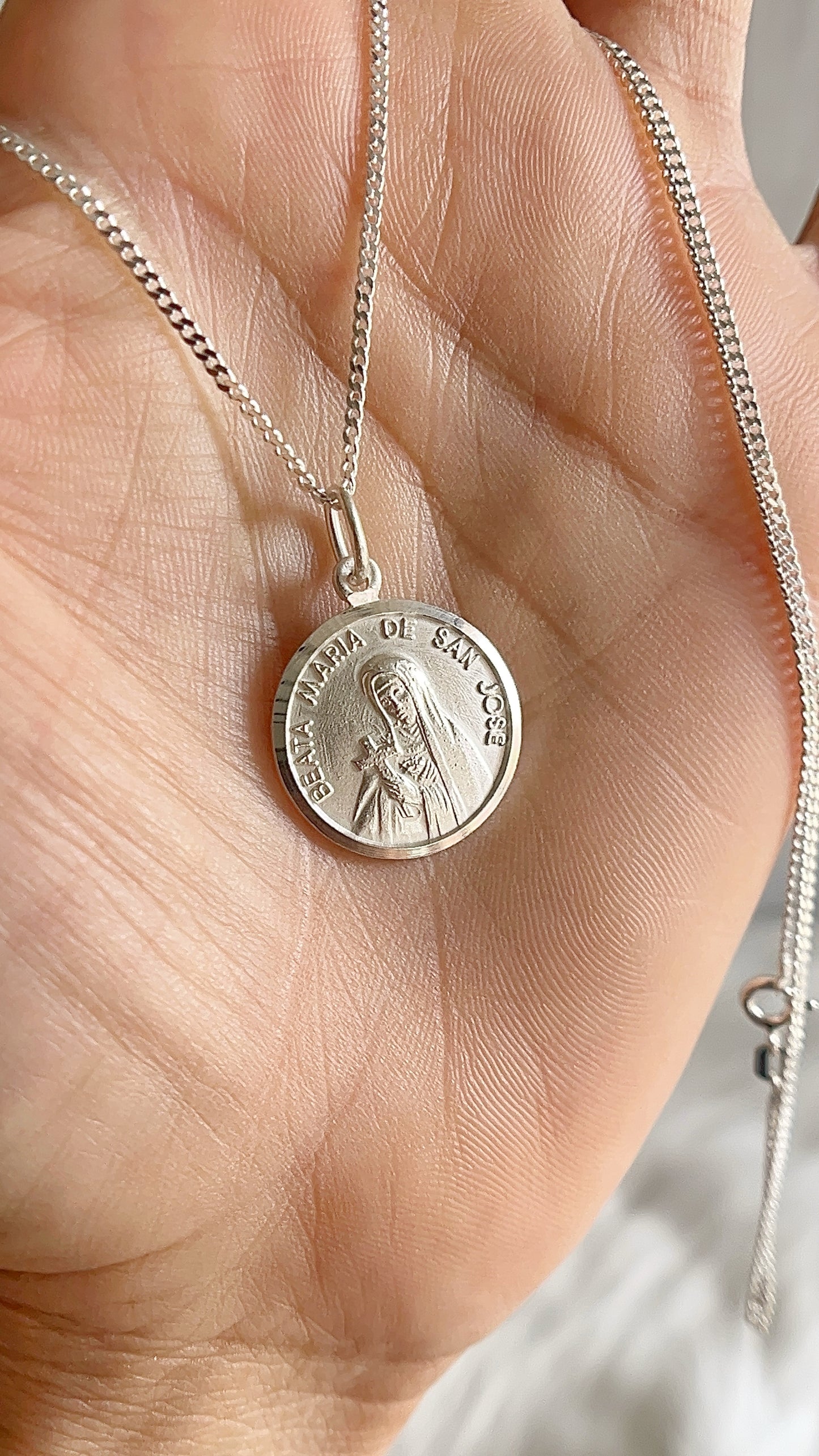 Cadena 45cm con Maria de San José 1.8cm -  Plata 925