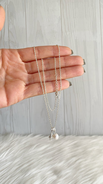 Gargantilla Caracol y Perla 45cm Plata 925