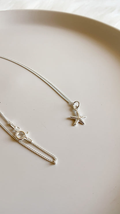 Cadena 40cm con estrella de Mar Mini - Plata 925