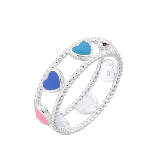 Anillo Corazones de Colores