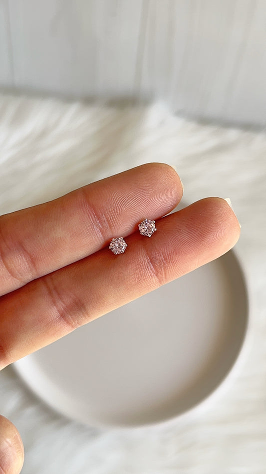 Zarcillos Zircones 4mm Plata 925