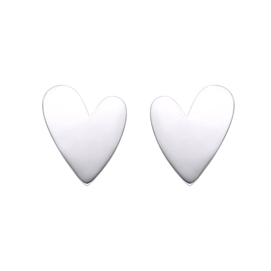 Zarcillos Corazones Lisos 2,7cm Plata 925