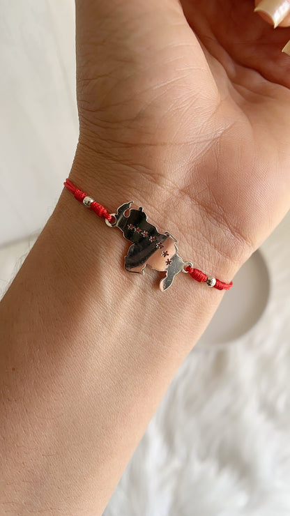 Pulsera Ajustable Mapa Venezuela Estrellas - Plata 925