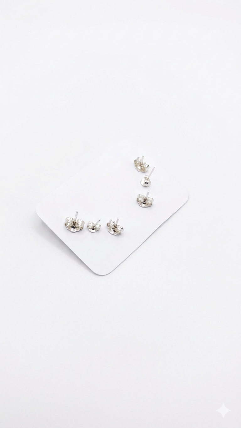Set 3 Pares de Zarcillos - Plata 925
