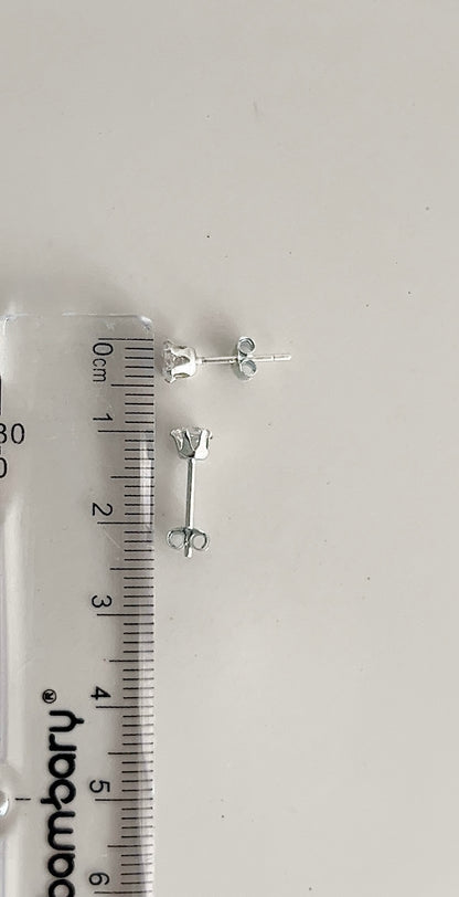 Zarcillos Zircones 4mm Plata 925