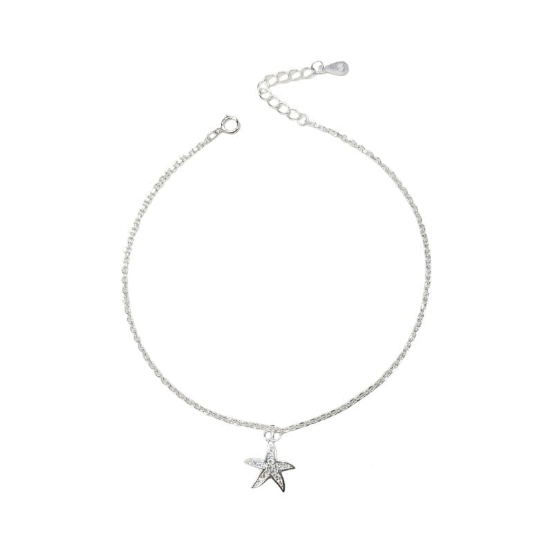 Tobillera Estrella de Mar 25cm Plata 925