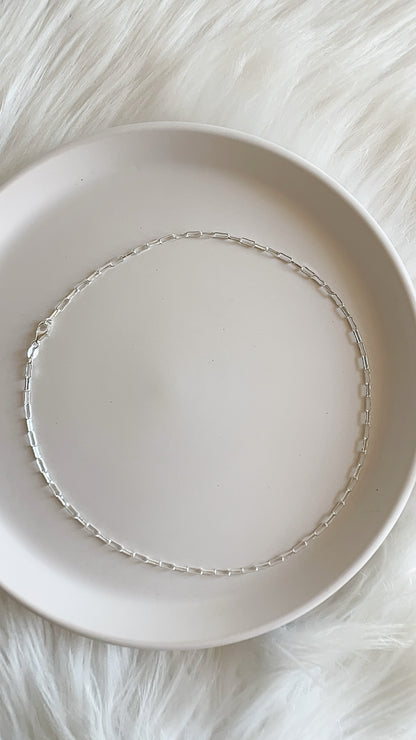 Gargantilla Tejido Paper Clip 40cm  - Plata 925