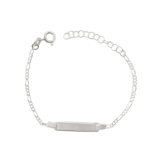 Esclava Tejido Fígaro 3x1 Placa Cuadrada 15cm Plata 925
