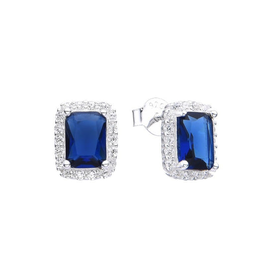 Zarcillos de Cristales Cudrados 1cm plata 925
