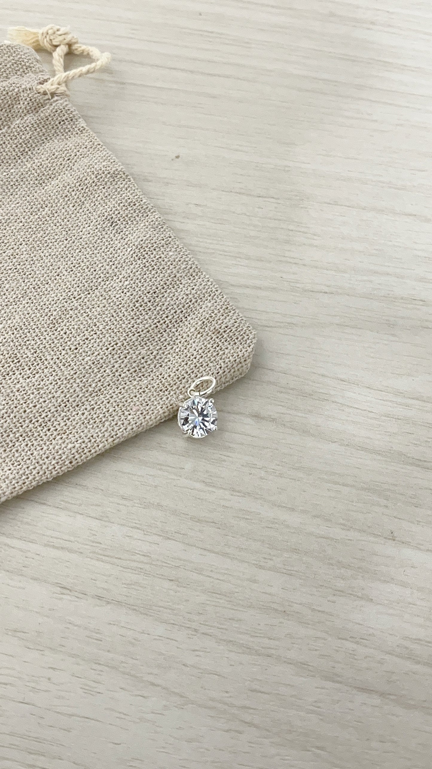 Dije Zircon 8mm - Plata 925
