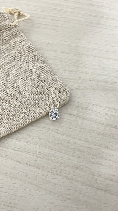 Dije Zircon 8mm - Plata 925