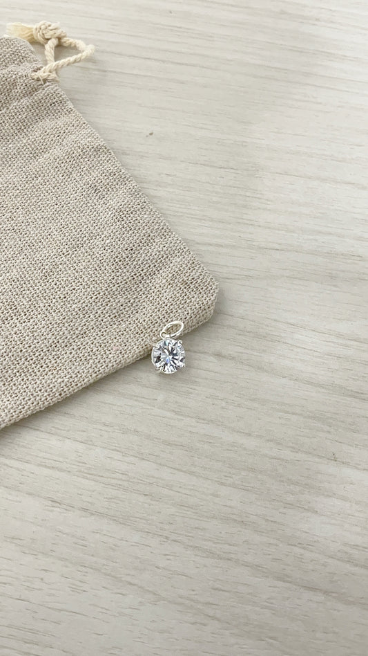 Dije Zircon 8mm - Plata 925