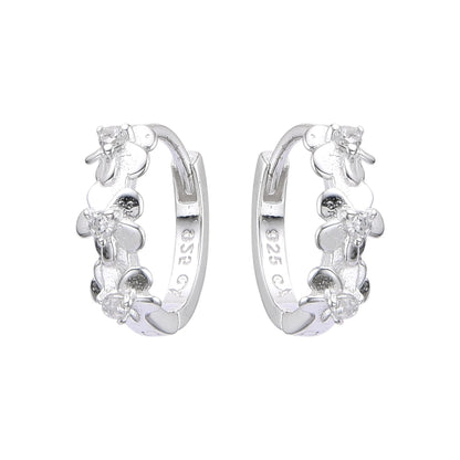 Argollas Flores 1,2cm - Plata 925
