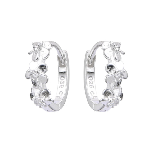 Argollas 3 Flores 1,2cm Plata 925