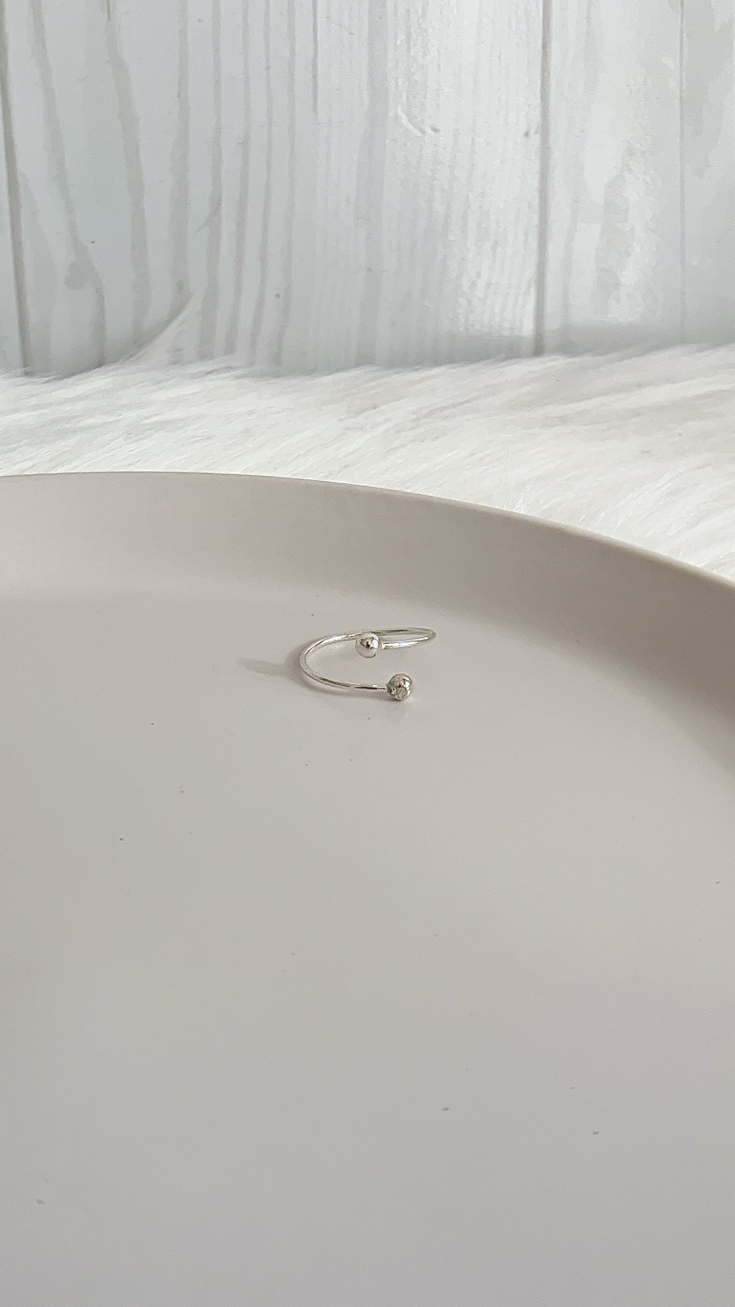 Anillo Bolas Ajustable - Plata 925