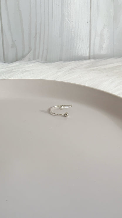 Anillo Bolas Ajustable - Plata 925