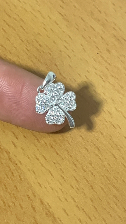 Dije Trébol Brillantes - Plata 925