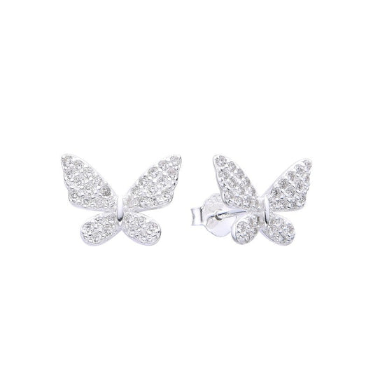 Zarcillos Mariposas Brillantes 1cm
