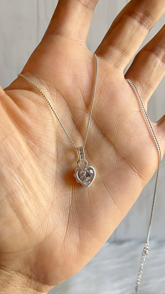 Cadena 45cm Ajustable con Dije Corazon - Plata 925