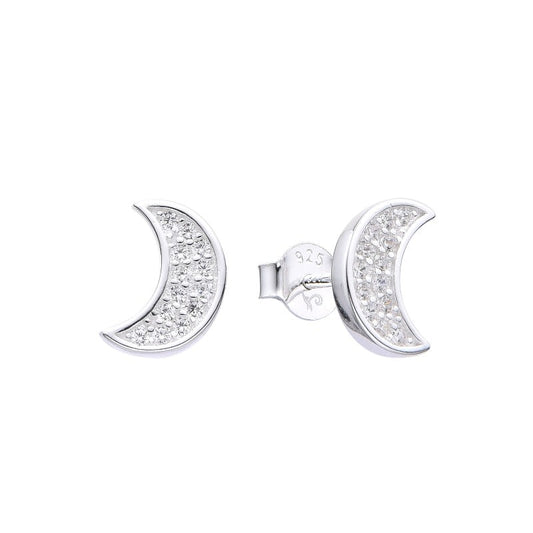 Zarcillos Lunas de Cristales Plata 925
