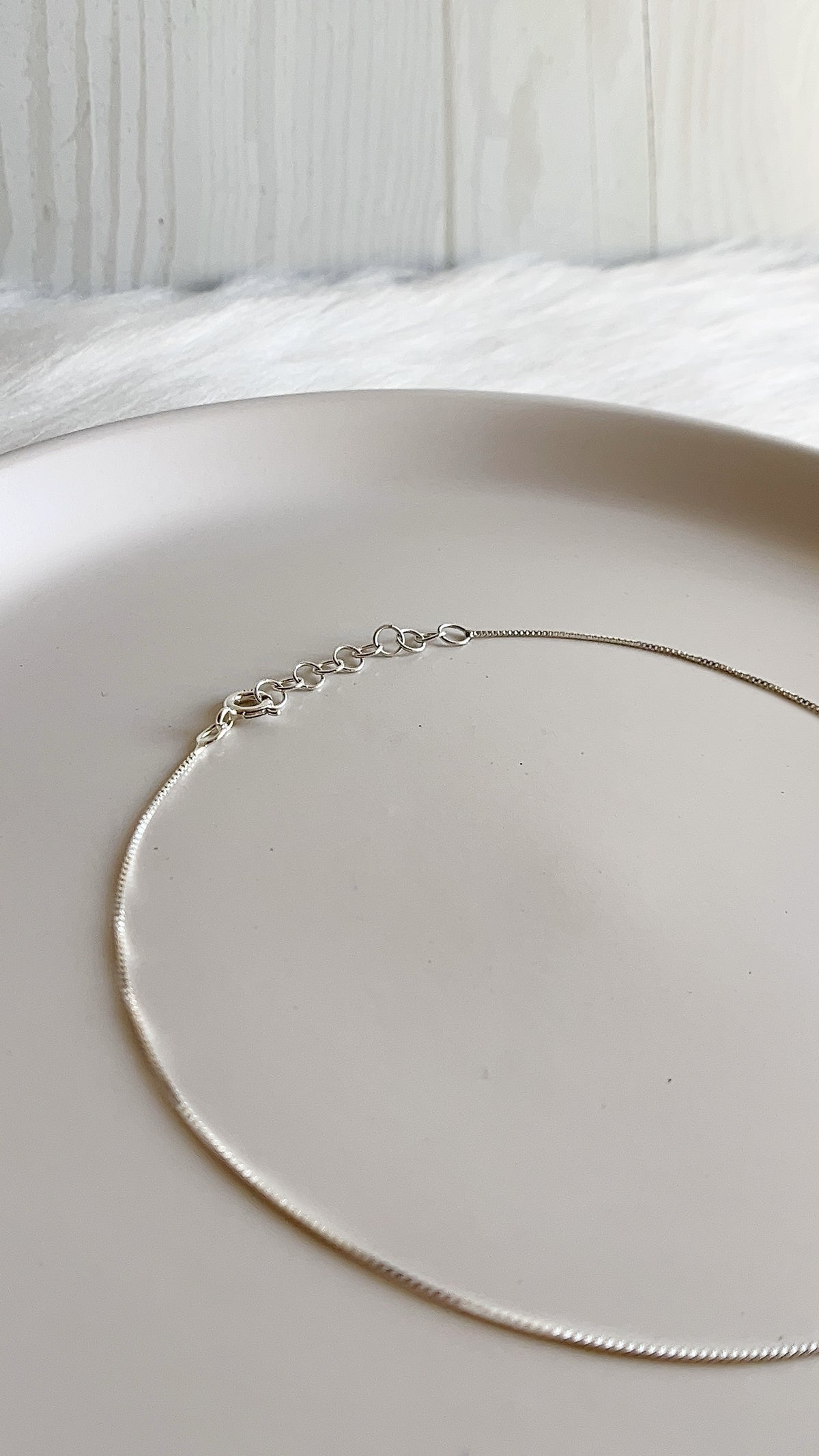 Tobillera tejido Veneciana 29cm Ajustable - Plata 925