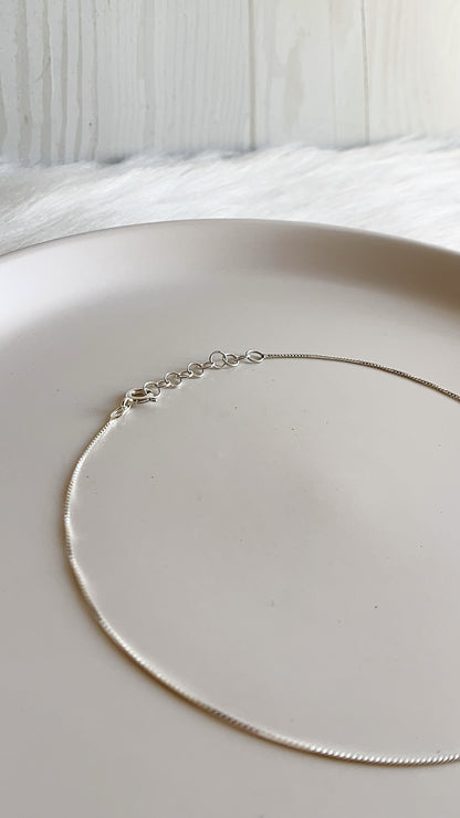 Tobillera tejido Veneciana 29cm Ajustable - Plata 925