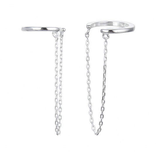 Argollas con Cadenas 1,4cm Plata 925