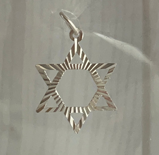 Estrella de David Diamantada 2,5cm - Plata 925