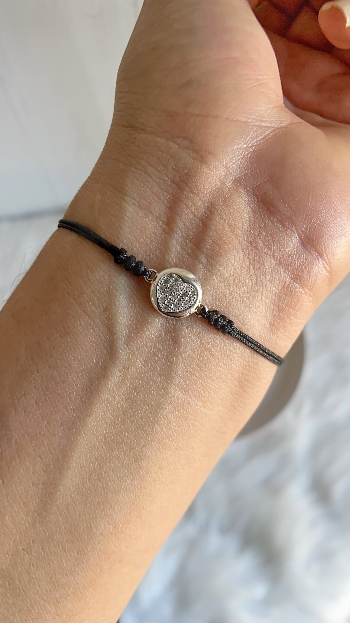 Pulsera Hilo Corazon - Plata 925
