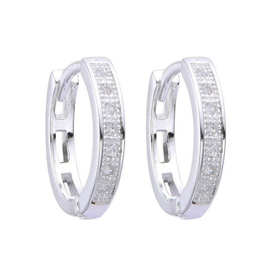 Argollas Brillantes 1,4cm - Plata 925
