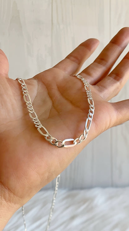 Cadena Tejido Fígaro 3x1 5mm 60cm - Plata 925